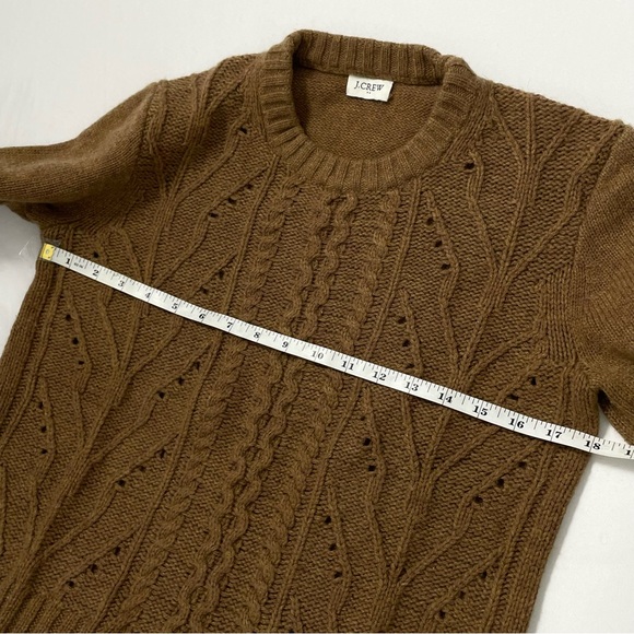 J. Crew Camel Brown Knitted Sweater Cable Knit EUC XS - Picture 7 of 10